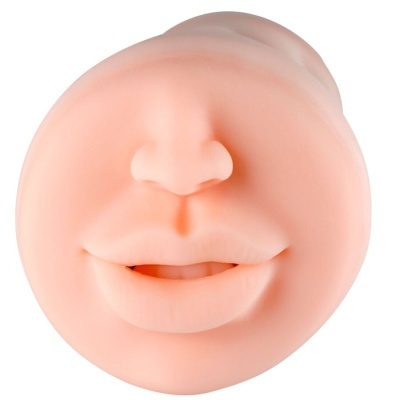 Modelo de rosto humano macio cor de pele com nariz e lábios