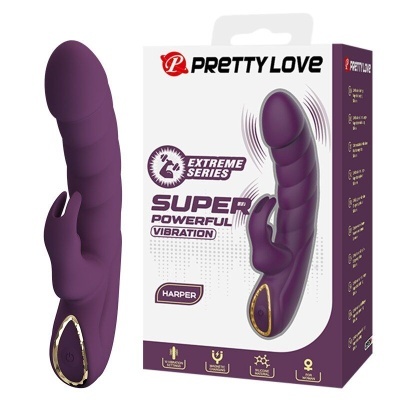 Vibrador roxo anatómico com embalagem Pretty Love Extreme Series