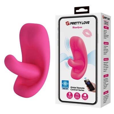 Vibrador cor-de-rosa em silicone com controlo remoto via app