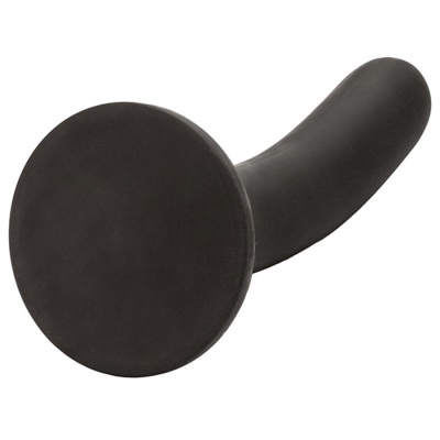 Pregador de porta preto fosco com base circular e parte alongada curva