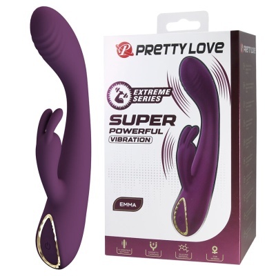 Vibrador roxo em silicone e embalagem PRETTY LOVE EMMA