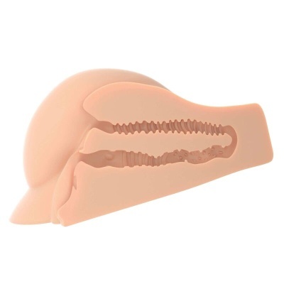 Dispositivo em silicone cor de pele com interior texturizado