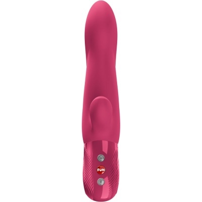 vibrador rosa em silicone com três botões FUN