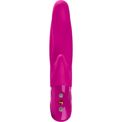 Vibrador de silicone rosa com três botões na base