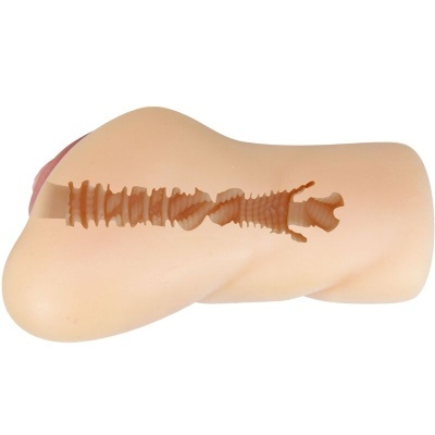 Produto erótico masculino bege com interior texturizado castanho