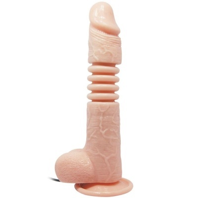 Dildo cor de pele com ventosa e textura realista