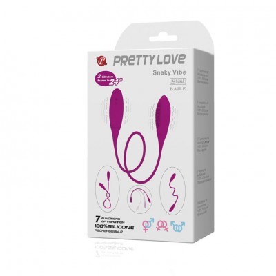 Caixa de produto sexual Pretty Love Snaky Vibe com vibrador em silicone roxo