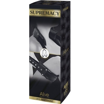 Embalagem preta dourada do produto Alive Supremacy Leg Restraint