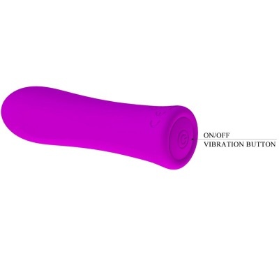 Vibrador silicone roxo com botão ON/OFF