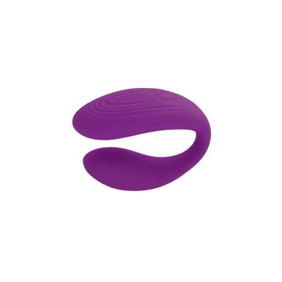 Dispositivo curvo roxo em silicone com duas extremidades