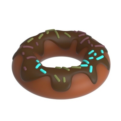 Donut coberto de chocolate com granulado colorido