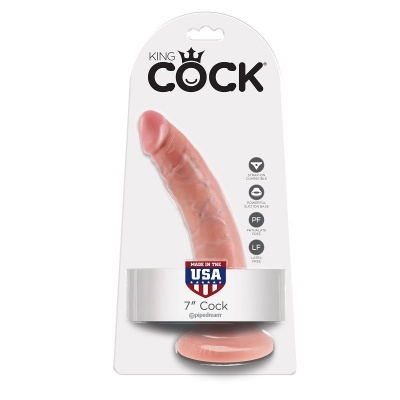 Dildo realista 7 polegadas com embalagem branca KING COCK