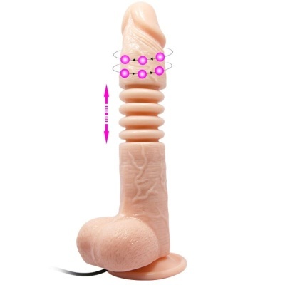 Dildo realista cor pele com textura e base de sucção