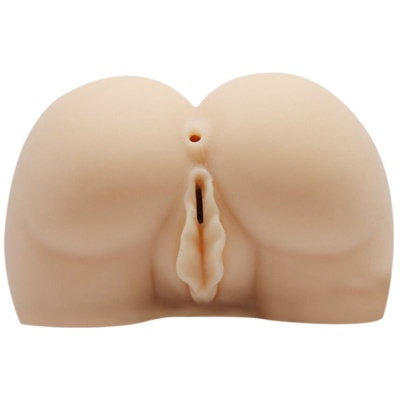 Produto erótico silicone forma nádegas e órgão genital feminino cor bege