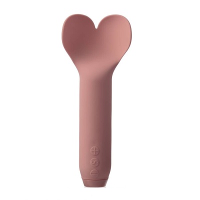 Espátula rosa em silicone com ponta em forma de coração