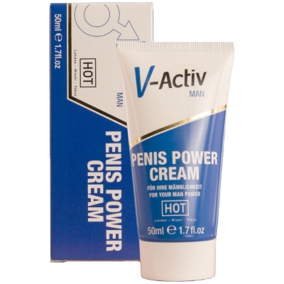 Creme V-Activ MAN PENIS POWER CREAM embalagem azul e branca 50ml