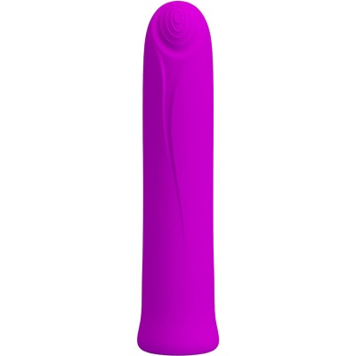 Vibrador roxo em silicone com base larga e textura suave