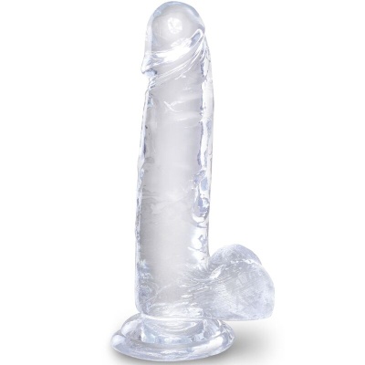 Dildo transparente com base de ventosa