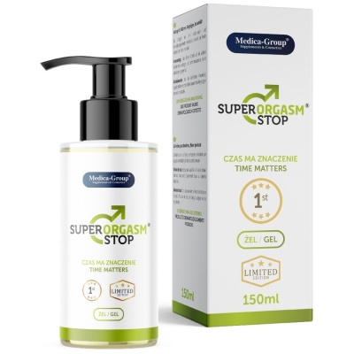 Frasco e embalagem de gel com doseador preto da marca Medica-Group