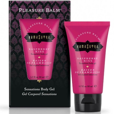 Gel corporal Rosa Kama Sutra Raspberry Kiss 50 ml na caixa preta