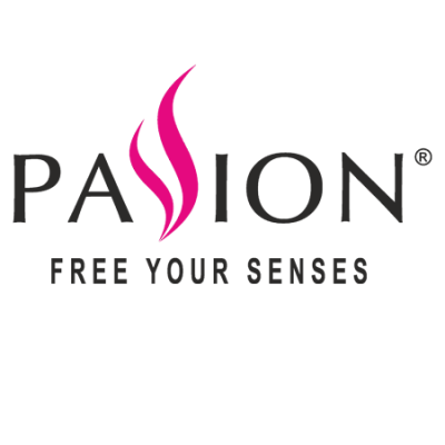 Logótipo PASSION com texto 'FREE YOUR SENSES'