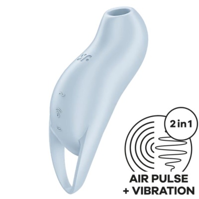 Dispositivo sexual azul claro com funções Air Pulse e Vibration