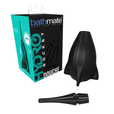Conjunto Bathmate Hydro Rocket Douche com dispositivo preto e embalagem azul e preta
