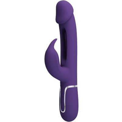 Vibrador roxo em silicone com design anatómico