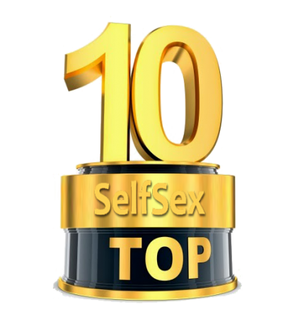 Troféu dourado e preto com número 10, palavras SelfSex e TOP