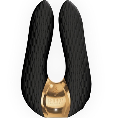 Produto preto e dourado com textura ondulada e inscrição SHUNGA