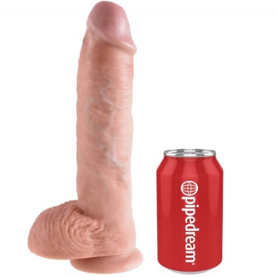 Dildo realista com lata vermelha da marca pipedream