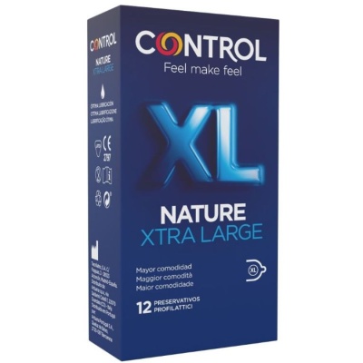 Embalagem azul escura de preservativos CONTROL XL Nature Xtra Large