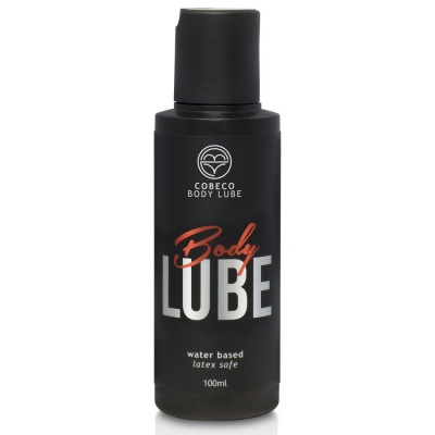 Frasco preto de lubrificante corporal COBECO BODY LUBE