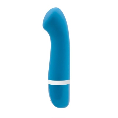 Vibrador azul em silicone com espaçador branco