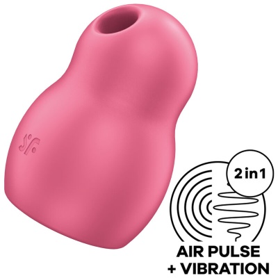 Dispositivo rosa de silicone com orifício e texto 2in1 AIR PULSE + VIBRATION