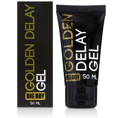 Gel Golden Delay Big Boy 50 ml em embalagem preta com texto dourado e branco