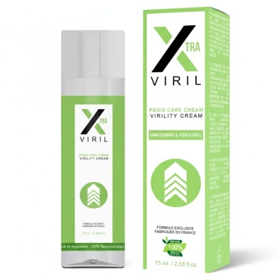 Creme para cuidados do pénis XTRA VIRIL em embalagem branca e verde