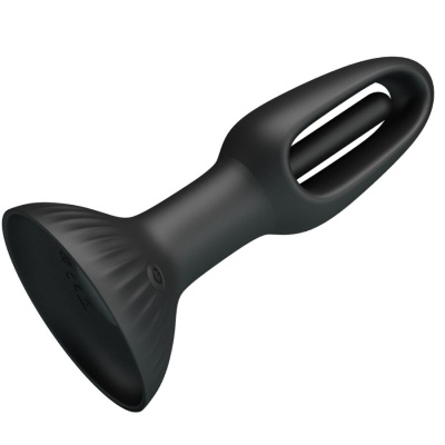 Apanhador preto de silicone com base cónica e detalhe ergonómico