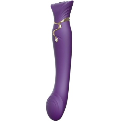 Vibrador roxo com detalhes dourados em forma de serpente