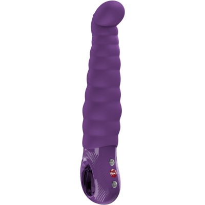 Vibrador roxo com botões FUN na parte inferior