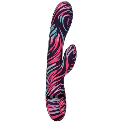 Vibrador colorido com padrão abstrato rosa azul preto