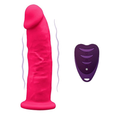 Vibrador rosa com controle remoto roxo