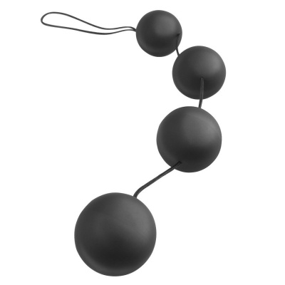 Conjunto de bolas pretas ligadas por cordão