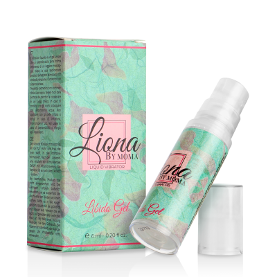 Gel lubrificante líquido Liona By Moma em embalagem verde com detalhes rosa