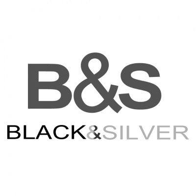 Logótipo B&S BLACK&SILVER em preto e cinza