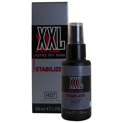 Frasco e embalagem de spray para homens XXL Stabilizer HOT 50 ml