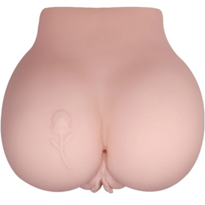 Produto em silicone cor de pele com padrão de rosa em relevo