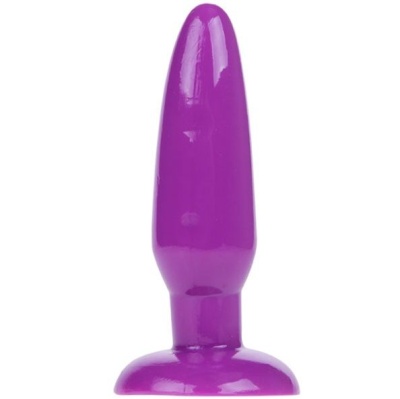 Plug anal roxo de silicone com base larga