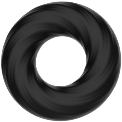 Objeto circular negro com furo central