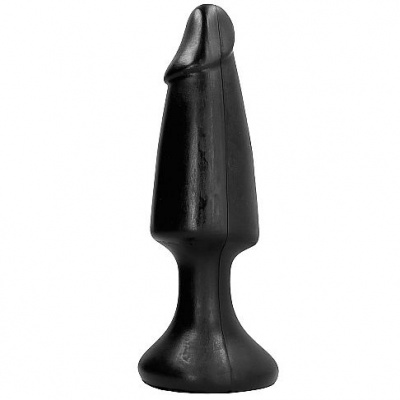 Plug anal preto em silicone com base larga